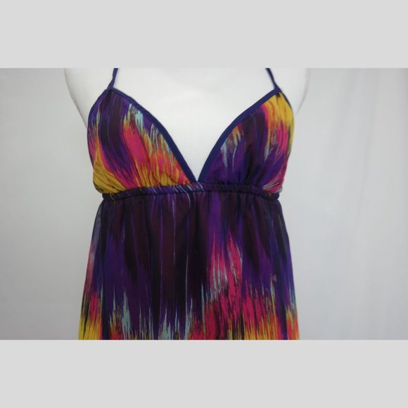 Kira Unique colorful Mini Dress. SEXY V-neck, BACKLESS w/ Convertible Straps - Picture 3 of 13